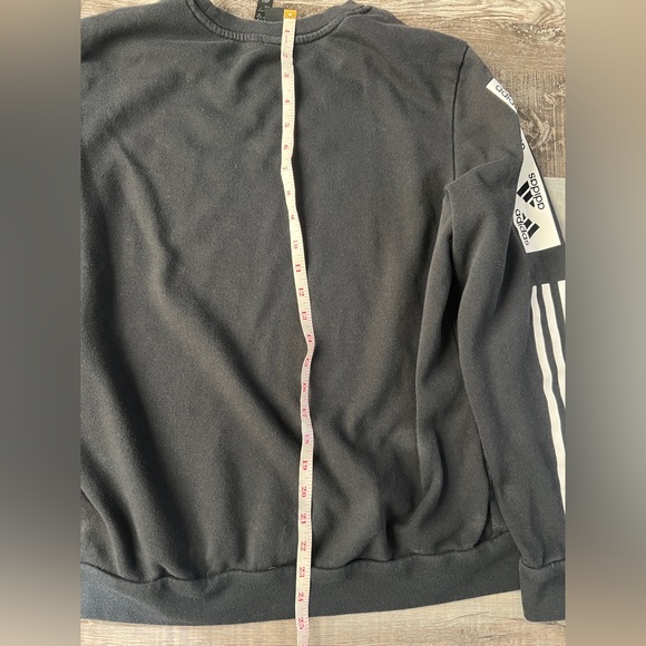 Adidas Black Crewneck Sweater with Ribbed Cuffs - Picture 5 of 7